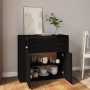 Credenza Nera 80x33x70 cm in Legno Multistrato