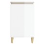 Comodini 2 pz Bianco Lucido 40x35x70 cm in Legno Multistrato