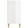 Comodini 2 pz Bianco Lucido 40x35x70 cm in Legno Multistrato