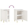 Comodini 2 pz Bianco Lucido 40x35x70 cm in Legno Multistrato