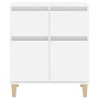 Credenza Bianco Lucido 60x35x70 cm in Legno Multistrato