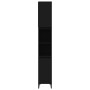 Armadietto da Bagno Nero 30x30x190 cm in Legno Multistrato