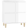 Credenza Bianco Lucido 60x35x70 cm in Legno Multistrato