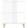 Credenza Bianco Lucido 60x35x70 cm in Legno Multistrato