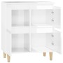 Credenza Bianco Lucido 60x35x70 cm in Legno Multistrato