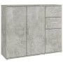 Credenza Grigio Cemento 91x29,5x75 cm in Legno Multistrato