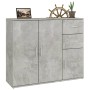 Credenza Grigio Cemento 91x29,5x75 cm in Legno Multistrato