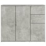 Credenza Grigio Cemento 91x29,5x75 cm in Legno Multistrato