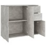 Credenza Grigio Cemento 91x29,5x75 cm in Legno Multistrato