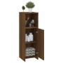Armadietto Bagno Rovere Marrone 30x30x95cm in Legno Multistrato