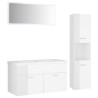 Set Mobili da Bagno Bianco Lucido in Truciolato