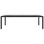 Tavolo Giardino Nero 250x100x75cm Vetro Temperato e Polyrattan