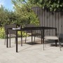 Tavolo Giardino Marrone 190x90x75cm Vetro Temperato Polyrattan