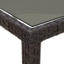 Tavolo Giardino Marrone 190x90x75cm Vetro Temperato Polyrattan