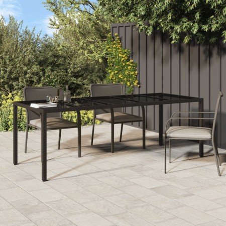 Tavolo Giardino Marrone 250x100x75cm VetroTemperato Polyrattan