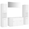 Set Mobili da Bagno Bianco Lucido in Legno Multistrato