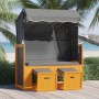 Strandkorb e Tettoria Polyrattan Legno Massello Nero Antracite