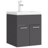 Mobile con Lavabo Integrato Grigio in Legno Multistrato