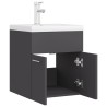 Mobile con Lavabo Integrato Grigio in Legno Multistrato