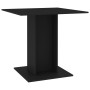Tavolo da Pranzo Nero 80x80x75 cm in Legno Multistrato