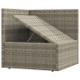 Set Divani da Giardino 6 pz con Cuscini in Polyrattan Grigio