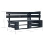 Set Divani in Pallet con Cuscini 6 pz in Pino Impregnato Nero