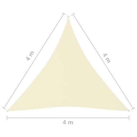 Parasole a Vela Oxford Triangolare 4x4x4 m Crema