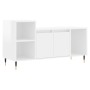 Mobile Porta TV Bianco Lucido 100x35x55 cm in Legno Multistrato