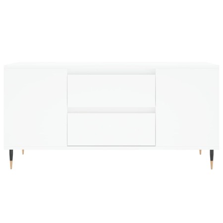 Tavolino da Salotto Bianco 102x44,5x50 cm in Legno Multistrato