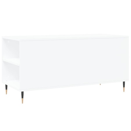 Tavolino da Salotto Bianco 102x44,5x50 cm in Legno Multistrato