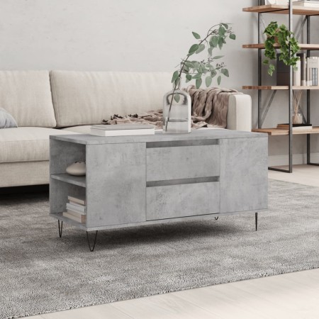 Tavolino Salotto Grigio Cemento 102x44,5x50cm Legno Multistrato