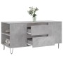 Tavolino Salotto Grigio Cemento 102x44,5x50cm Legno Multistrato