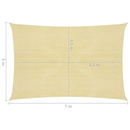 Vela Parasole 160 g/m² Beige 5x7 m in HDPE