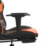 Sedia Gaming Massaggio Poggiapiedi Nero e Arancione Similpelle