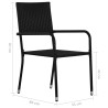 Set Mobili da Pranzo Giardino 5 pz in Polyrattan Nero