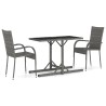 Set Mobili da Pranzo per Giardino 3 pz Grigio