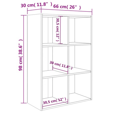 Libreria/Credenza Bianca 66x30x98 cm in Legno Multistrato