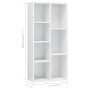 Libreria Bianco Lucido 50x25x106 cm in Legno Multistrato