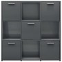 Libreria Grigio Lucido 90x30x90 cm in Legno Multistrato