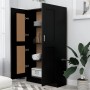 Libreria Nera 82,5x30,5x150 cm in Legno Multistrato