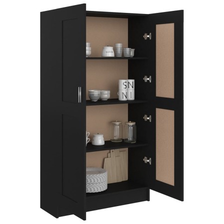 Libreria Nera 82,5x30,5x150 cm in Legno Multistrato