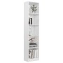 Libreria 5 Ripiani Bianco Lucido 40x24x175 cm Legno Multistrato