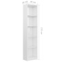 Libreria 5 Ripiani Bianco Lucido 40x24x175 cm Legno Multistrato