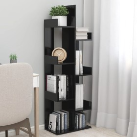 Libreria Nera 48x25,5x140 cm in Legno Multistrato