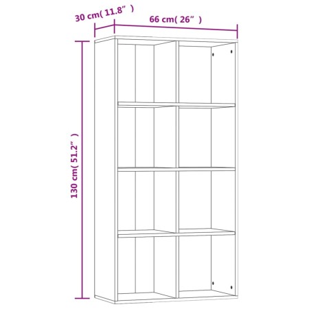 Libreria/Credenza Grigio Cemento 66x30x130 cm Legno Multistrato