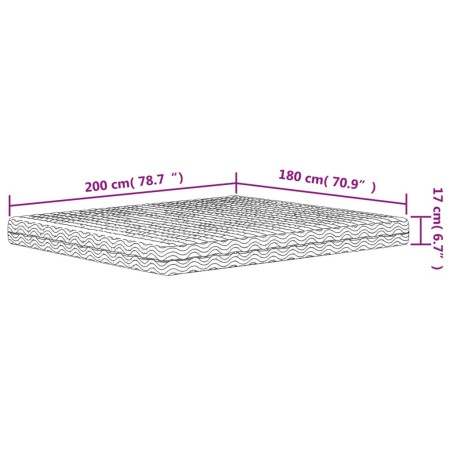 Materasso in Schiuma Bianco 180x200 cm Durezza H2 H3