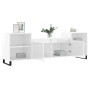 Mobile Porta TV Bianco Lucido 160x35x55 cm in Legno Multistrato