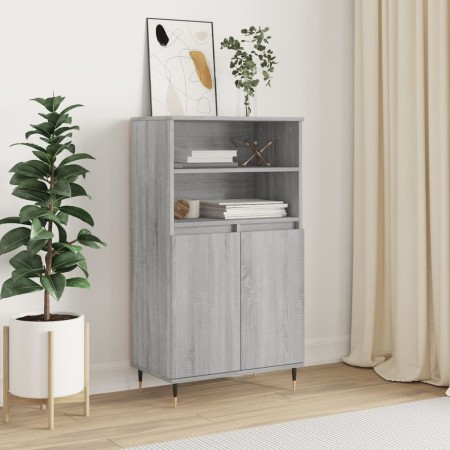 Credenza Grigio Sonoma 60x36x110 cm in Legno Multistrato