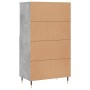 Credenza Grigio Cemento 60x36x110 cm in Legno Multistrato