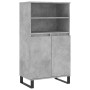 Credenza Grigio Cemento 60x36x110 cm in Legno Multistrato